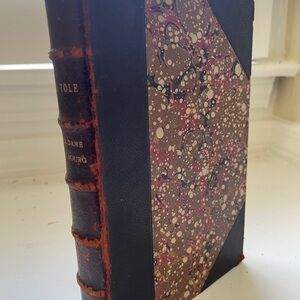 Vintage Leather and Marbled Hardcover Book